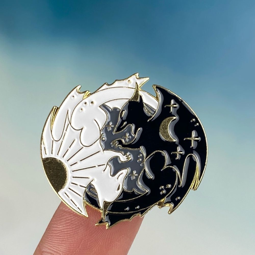 Dragon Ying Yang Enamel Pin/ Brooch Lapel